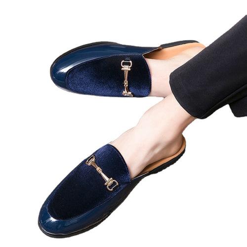 Source     new heelless slippers men's leather shoes men's sandals slip on   AliExpress