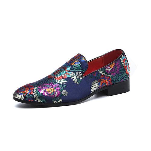 2023 spring new loafers breathable Chinese style   trendy shoes men's silk embroidery men's shoes foreign   agent
