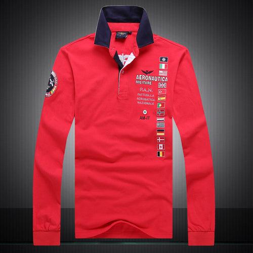 long sleeve T-shirt men's pure color men's polo shirt