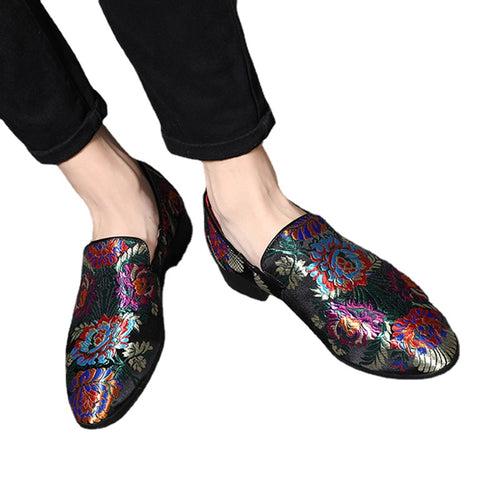 2023 spring new loafers breathable Chinese style   trendy shoes men's silk embroidery men's shoes foreign   agent