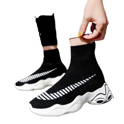 Originating women's shoes in spring and summer, new sports shoes for couples, high top casual shoes, socks, shoes, dad shoes,   large sizes