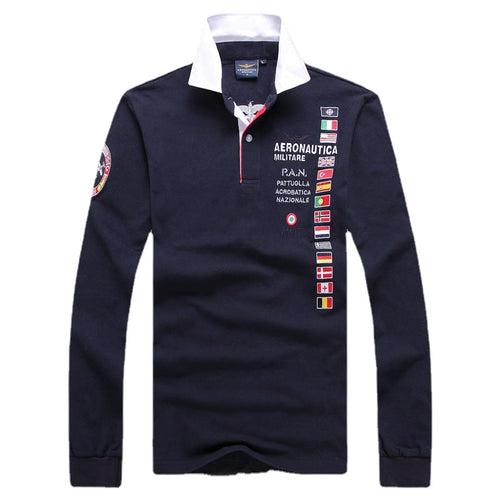 long sleeve T-shirt men's pure color men's polo shirt