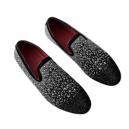 European station trendy brand CL same style rhinestone loafers lazy one-kick bean shoes hot diamond driving men's shoes