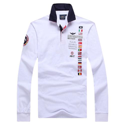 long sleeve T-shirt men's pure color men's polo shirt