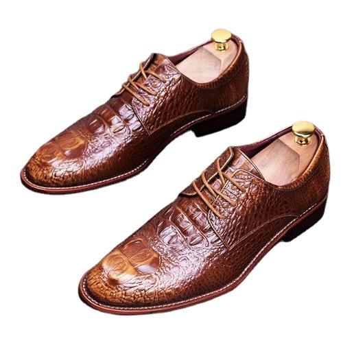 Men's pointed leather shoes Business dress Men's shoes   lace