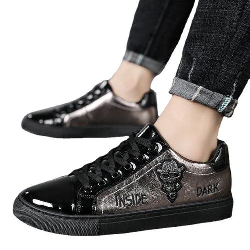 Men's Shoes Summer   New Trendy Versatile Low-Top Flat Shoes Men's Black Casual Leather Shoes Trendy Shoes