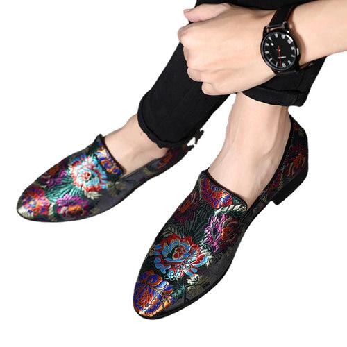 2023 spring new loafers breathable Chinese style   trendy shoes men's silk embroidery men's shoes foreign   agent