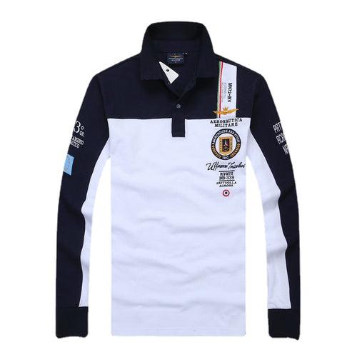 male long-sleeved polo shirt