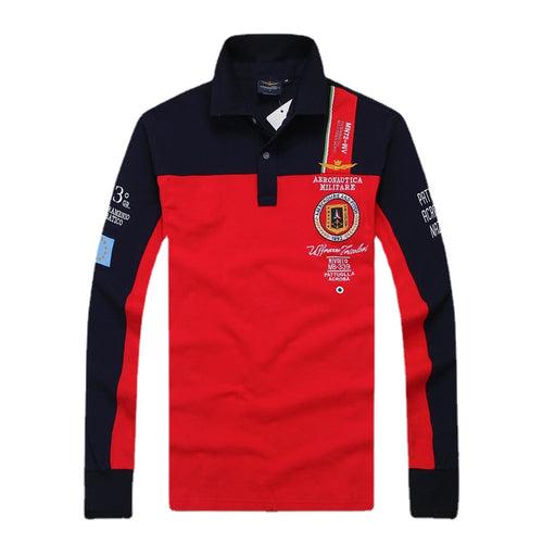 male long-sleeved polo shirt