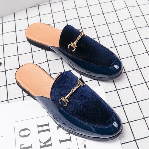 Source     new heelless slippers men's leather shoes men's sandals slip on   AliExpress