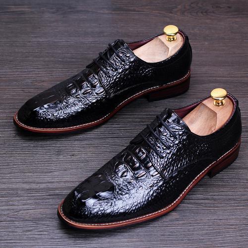 Men's pointed leather shoes Business dress Men's shoes   lace