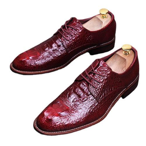 Men's pointed leather shoes Business dress Men's shoes   lace