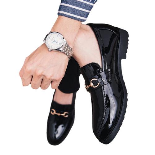 2023 autumn new men's British style leather shoes teenagers casual shoes trendy wedding shoes single shoes men