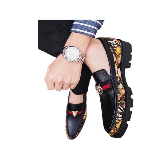 2023  spring models   explosions one foot small leather shoes men soft bottom male Korean version of the wild personality social lazy shoes