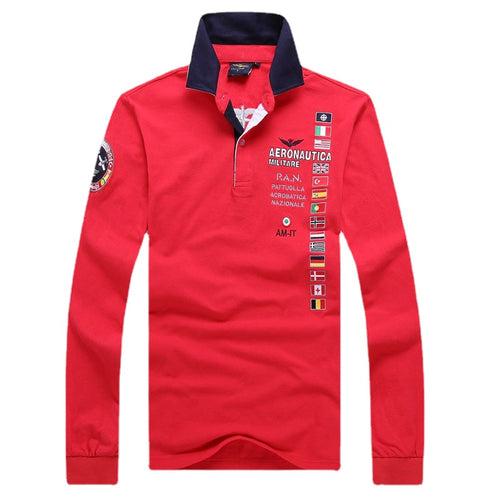 long sleeve T-shirt men's pure color men's polo shirt