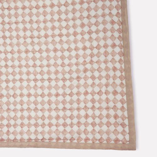 Checker Blush Linen Bedspread by Sanctuary Living