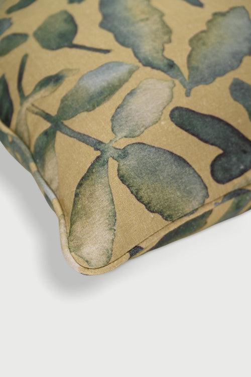 Flora Ochre Linen Cushion Cover by Sanctuary Living