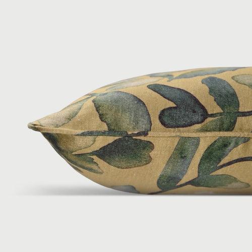 Flora Ochre Linen Cushion Cover by Sanctuary Living