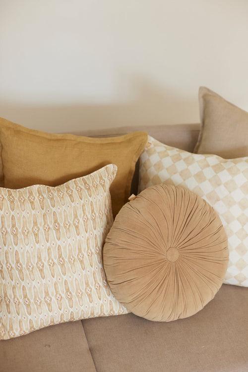 Checker Beige Oblong Cushion Cover by Sanctuary Living