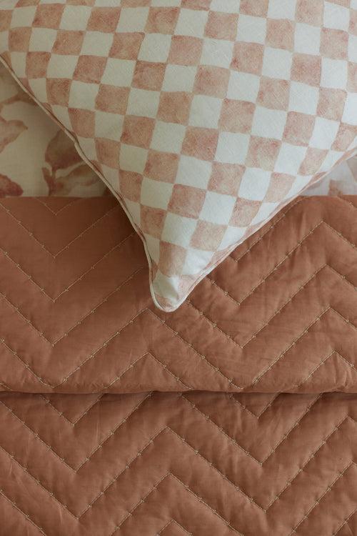 Checker Blush Lumbar Cushion Cover by Sanctuary Living