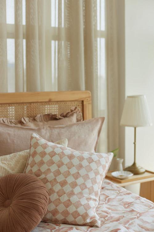 Checker Blush Oblong Cushion Cover by Sanctuary Living