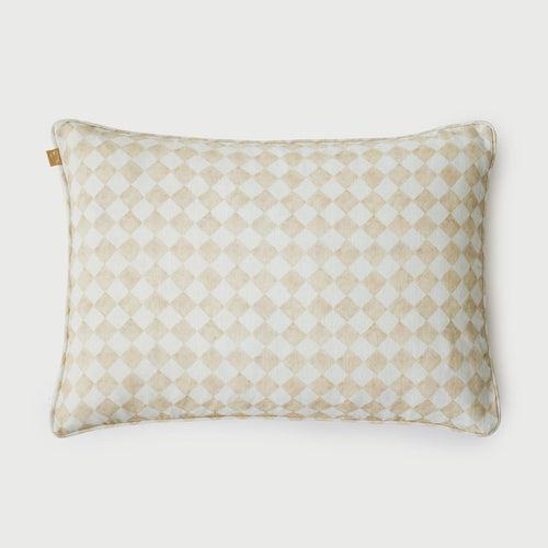 Checker Beige Oblong Cushion Cover by Sanctuary Living