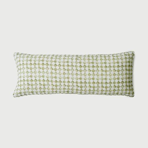 Checker Green Lumbar Cushion Cover by Sanctuary Living