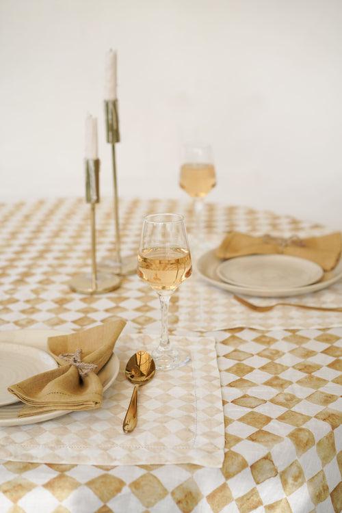 Checker Beige Table Mat (Set of 2) by Sanctuary Living