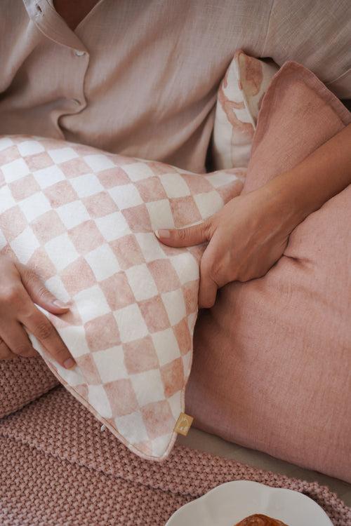 Checker Blush Oblong Cushion Cover by Sanctuary Living