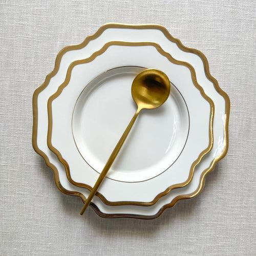 Celestine White Porcelain Side Plate with Gold Rim - Set of 2