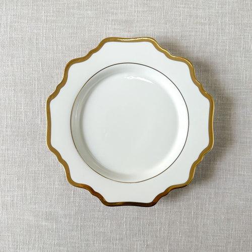 Celestine White Porcelain Side Plate with Gold Rim - Set of 2