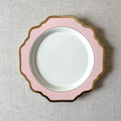 Rosamine Pink Porcelain Dinner Plate with Gold Rim - Set of 2