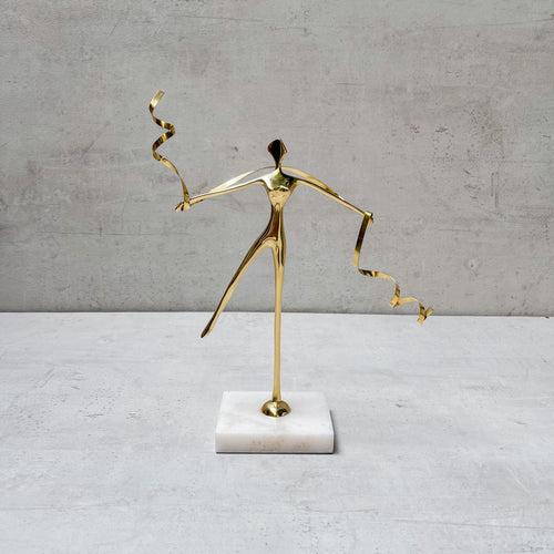 Golden Ballet of Silk Brass Sculpture