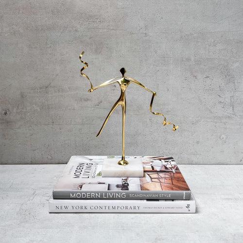 Golden Ballet of Silk Brass Sculpture