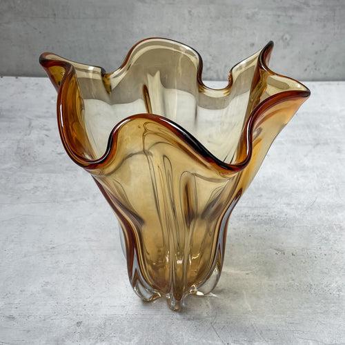 Cadyn Amber Opulent Glass Vase (Large)