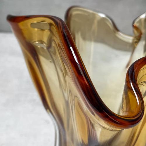 Cadyn Amber Opulent Glass Vase (Large)