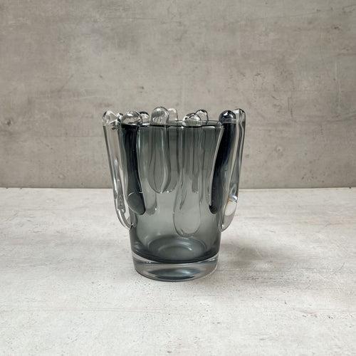 Leandra Smoky Opulent Glass Vase (Small)