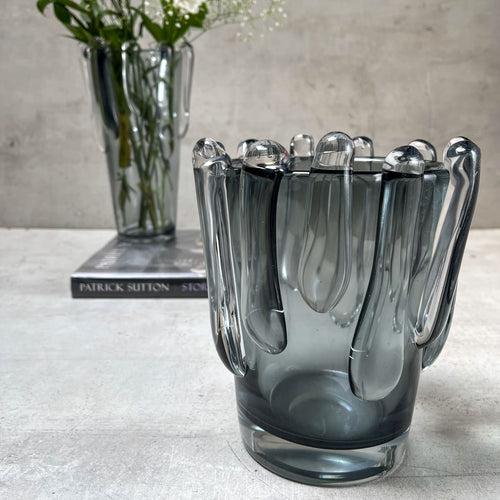 Leandra Smoky Opulent Glass Vase (Small)