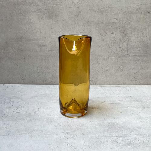 Varick Amber Opulent Glass Vase