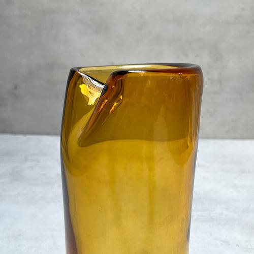 Varick Amber Opulent Glass Vase