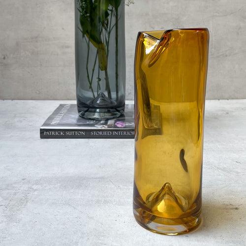 Varick Amber Opulent Glass Vase