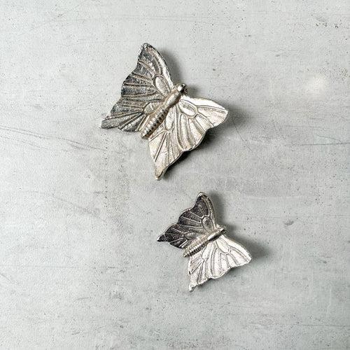 Cassandra Metal Butterfly Wall Sculpture (Silver) - Set of 2