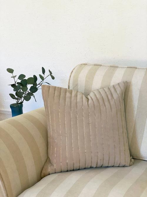 Eden Striped Oatmeal Oblong Cushion Cover by Sanctuary Living