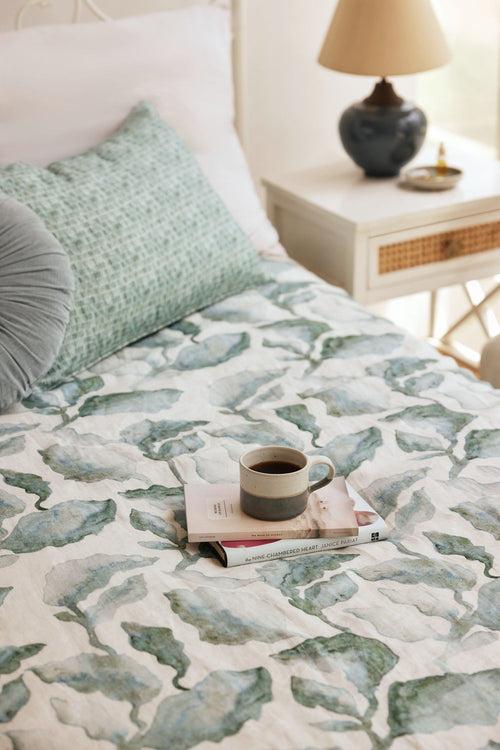 Cascade Teal Linen Bedspread by Sanctuary Living