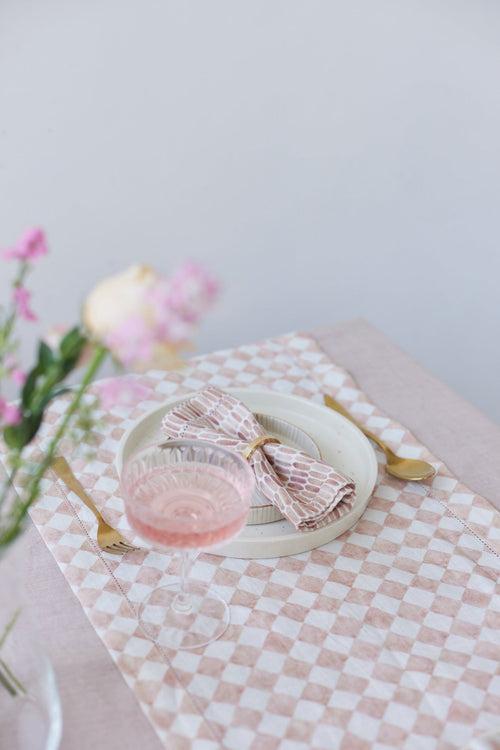 Soft Pink Linen Table Cover (4 seater) by Sanctuary Living