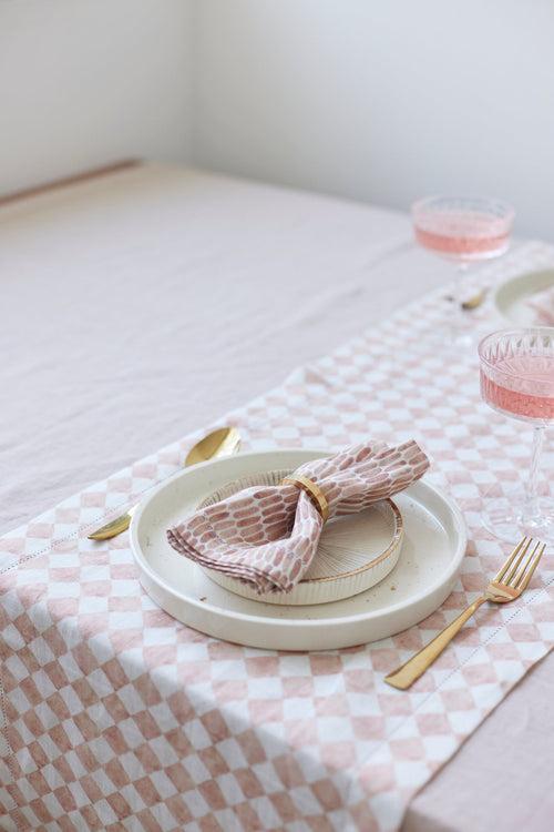 Soft Pink Linen Table Cover (8 seater) by Sanctuary Living