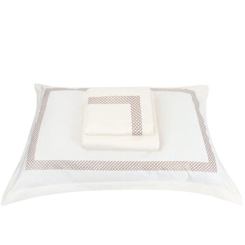 Waffle Cream Cotton Sateen Bed Sheet by Veda Homes