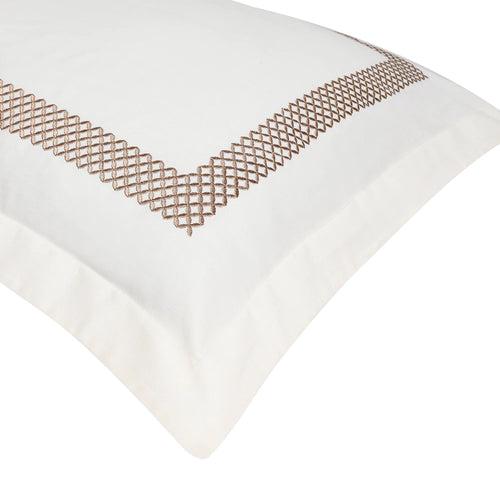 Waffle Cream Cotton Sateen Bed Sheet by Veda Homes