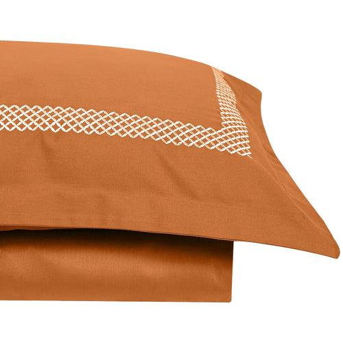 Waffle Copper Gold Cotton Sateen Bed Sheet by Veda Homes