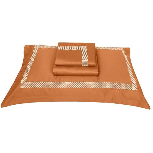 Waffle Copper Gold Cotton Sateen Bed Sheet by Veda Homes